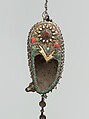 Begging Bowl, Silver; fire-gilded with applied silver chain decoration, carnelians and turquoises, and tassels.