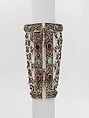 Armband, Silver, pearls, turquoise, agate, and semi-precious stones or glass; fire filded