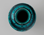 Pear-Shaped Jar with Stylized Vegetal Decoration, Stonepaste; painted under transparent turquoise glaze