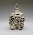 Lantern for a Lamp, Earthenware; carved decoration, unglazed
