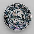 Plate Depicting Birds and Animals, Stonepaste; painted under transparent glaze