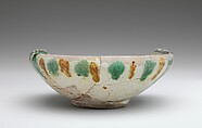 Two Imitation Splashware Bowls, Earthenware; white slip, incised and splashed with polychrome glazes under transparent glaze (sgraffito ware)