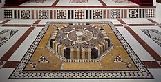 Damascus Room, Wood (poplar) with gesso relief, gold and tin leaf, glazes and paint; wood (cypress, poplar, and mulberry), mother-of-pearl, marble and other stones, stucco with glass, plaster ceramic tiles, iron, brass
