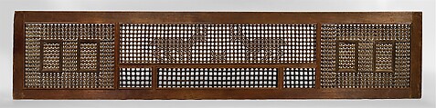 Mashrabiyya Screen with Two Gazelles, Wood; turned