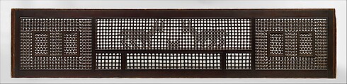 Mashrabiyya Screen with Two Gazelles, Wood; turned