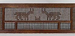 Mashrabiyya Screen with Two Gazelles, Wood; turned