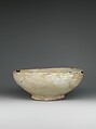 Spouted Bowl, Inscribed "Sovereignty is God's", Earthenware; white slip with black slip decoration under transparent glaze