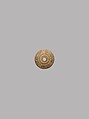 Button or Bead, Bone; incised and inlaid with paint