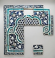 Tile Panel, Stonepaste; modeled, polychrome painted under transparent glaze