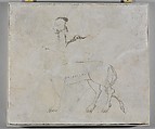 Panel with Sketches of a Man, a Lion and an Arabesque, Stucco; painted