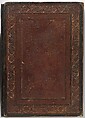 Overflap and Inside Cover of a Khamsa (Quintet) of Nizami of Ganja, Nizami (present-day Azerbaijan, Ganja 1141–1209 Ganja), Binding: leather; embossed, gold, and color Manuscript: ink, opaque watercolor, and gold on paper