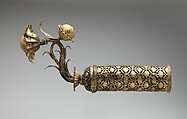 Palanquin Finials with Lotuses, Copper; cast, pierced, chased, and gilded