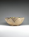 Buff Ware Bowl with Geometric Patterns, Earthenware; polychrome decoration under transparent glaze (buff ware)