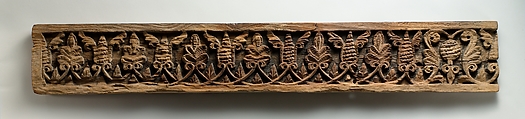 Fragment of a Frieze with Winged Pinecones and Palmettes, Wood; carved
