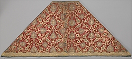 Cope Collar, Silk; embroidered with metal wrapped thread
