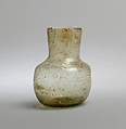Miniature Glass Bottle, Glass, greenish; blown