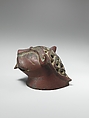 Incense Burner in the Shape of a Lion's Head, Bronze; cast, engraved, and pierced