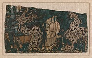 Textile Fragment, Silk and metal wrapped yarns; compound weaveSatin and twill interconnected