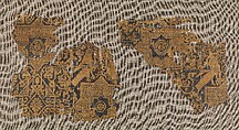 Textile with a Pattern of Stars and Birds, Originally from a Cap, Silk; samite