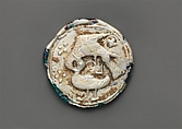 Glass Medallion with Molded Decoration, Glass