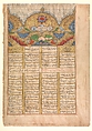 Page of Calligraphy with Unwan from a manuscript of the Raga Darshan of Anup, Opaque watercolor and gold on paper