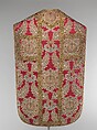 Chasuble, Silk, metal wrapped thread; lampas (kemha)