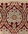 Textile Fragment, Silk, cotton, metal wrapped thread; cut and voided velvet, brocaded
