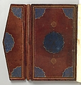 Anthology of Persian Poetry, Amir Shahi of Sabzavar (Iranian, born Sabzavar; died 1453), Main support: Ink, opaque watercolor, and gold on paper
Binding: Lacquer