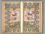 Masnavi of Jalal al-Din Rumi, Ink, opaque watercolor, and gold on paper; leather binding