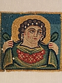 Tabula (Square) with the Head of Spring, Linen, wool