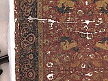 Carpet, Silk (warp and weft), wool (pile); asymmetrically knotted pile