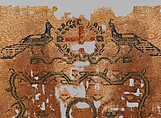 Textile Fragment, Wool, linen; plain weave, weft loop weave
