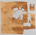 Textile Fragment, Wool, linen; plain weave, weft loop weave