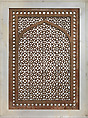 Pierced Window Screen (Jali), Red sandstone; pierced, carved