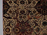 Carpet Fragment, Cotton (warp and weft), silk (weft), wool (pile); asymmetrically knotted pile
