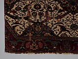 Carpet Fragment, Cotton (warp and weft), silk (weft), wool (pile); asymmetrically knotted pile