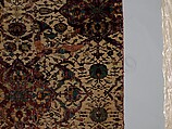 Carpet Fragment, Cotton (warp and weft), silk (weft), wool (pile); asymmetrically knotted pile