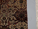 Carpet Fragment, Cotton (warp and weft), silk (weft), wool (pile); asymmetrically knotted pile