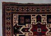 Star Kazak Carpet, Wool (warp, weft, and pile); symmetrically knotted pile