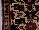 Star Kazak Carpet, Wool (warp, weft, and pile); symmetrically knotted pile