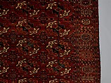 Tekke Main Carpet, Wool (warp), wool (weft and pile); asymmetrically knotted pile