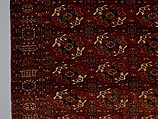 Tekke Main Carpet, Wool (warp), wool (weft and pile); asymmetrically knotted pile
