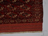 Tekke Main Carpet, Wool (warp), wool (weft and pile); asymmetrically knotted pile