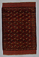 Tekke Main Carpet, Wool (warp), wool (weft and pile); asymmetrically knotted pile