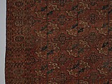 Tekke Main Carpet, Wool (warp), wool (weft and pile); asymmetrically knotted pile
