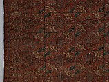 Tekke Main Carpet, Wool (warp), wool (weft and pile); asymmetrically knotted pile