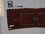 Storage Bag Fragment, Wool (warp, weft and pile), cotton (pile); asymmetrically knotted pile