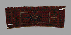 Storage Bag Fragment, Wool (warp, weft and pile), cotton (pile); asymmetrically knotted pile