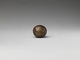 Bezoar Stone with Case and Stand, Container: silver; pierced, chased, and mercury-gilded
Goa stone: compound of organic and inorganic materials; mercury-gilded