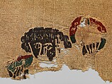 Fragment with the Head of a Figure, Wool, linen; plain weave, tapestry weave
